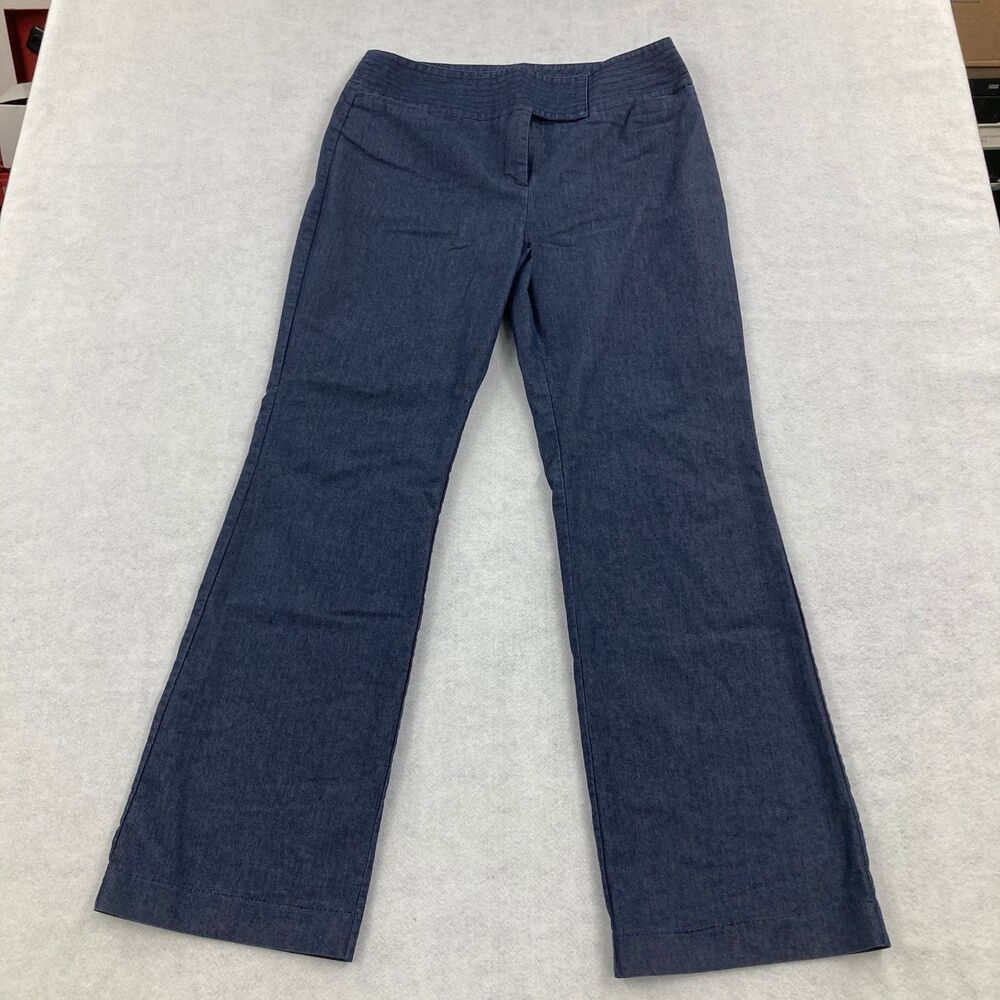 Chadwicks Women's Blue Denim Blend Wide Leg Dress Pants Size 14T Tall